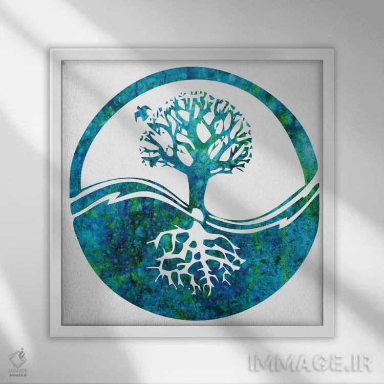 تابلو درخت زندگی ۱ اثر فرد اودل - نمای قابدار سفید
