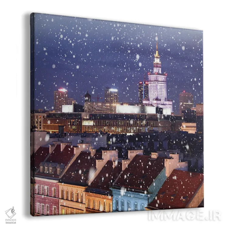 تابلو برف ابتدا روی پشتبامها میافتد، ورشو اثر فلوریان اولبرشتس - نمای پرسپکتیو محصول