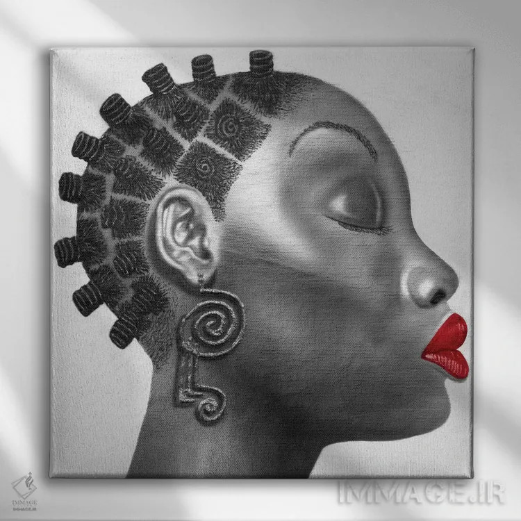 تابلو دختر نوبیایی اثر فرد اودل - نمای روبهرو روی دیوار