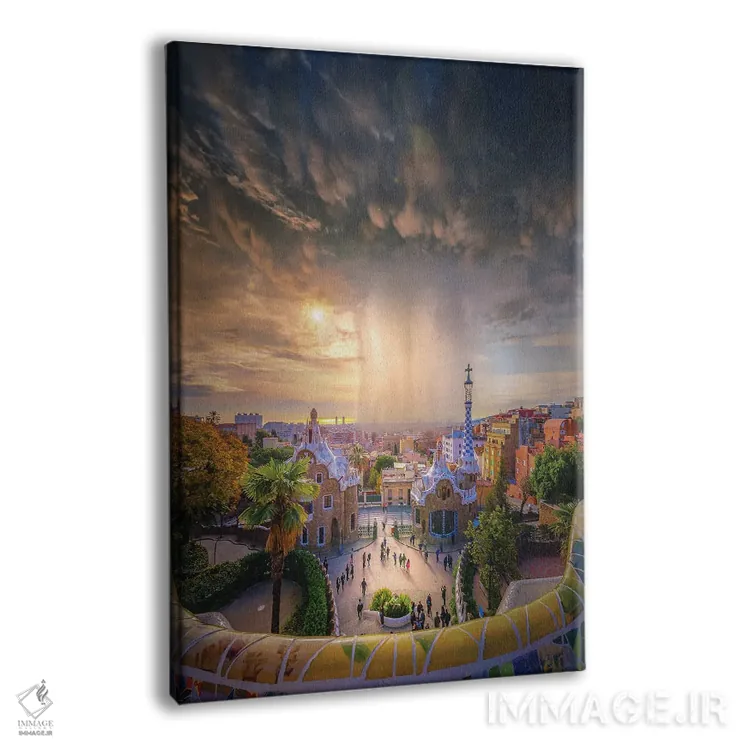 تابلو آسمان بارسلونا اثر برنت شاونور - نمای پرسپکتیو محصول