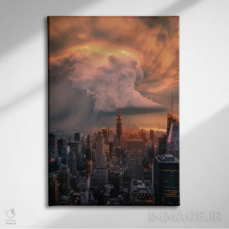 تابلو ابر ابرسلول نیویورک اثر برنت شاونور - نمای روبهرو روی دیوار