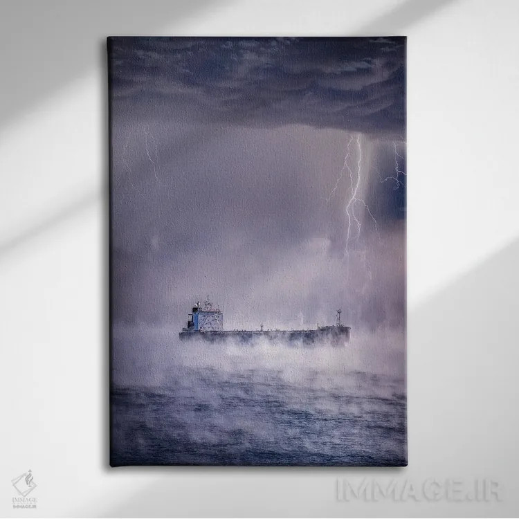 تابلو لنگر انداخته در دوردست اثر برنت شاونور - نمای روبهرو روی دیوار