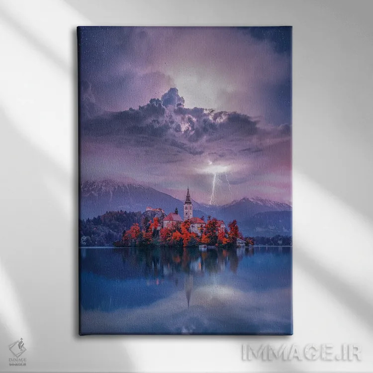 تابلو کمال دریاچه بلد اثر برنت شاونور - نمای روبهرو روی دیوار
