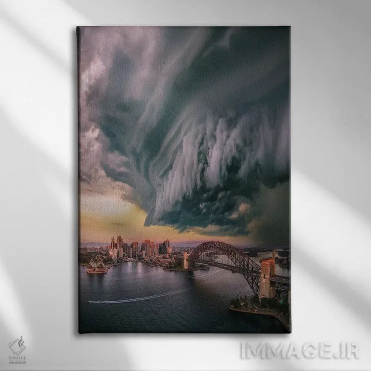 تابلو ابر گوهای سیدنی (استرالیا) اثر برنت شاونور - نمای روبهرو روی دیوار