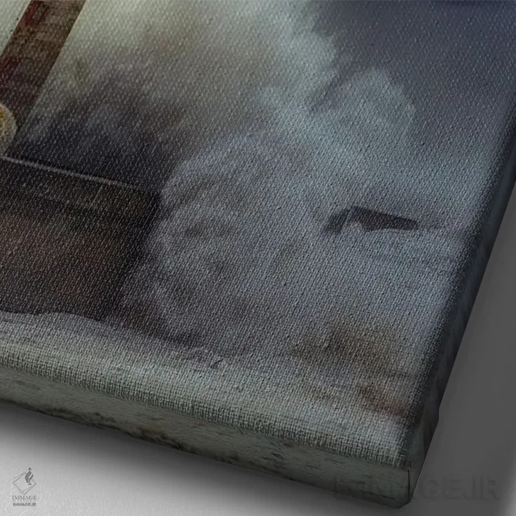 تابلو آشوب فانوس دریایی اثر برنت شاونور - نمای نزدیک بافت بوم