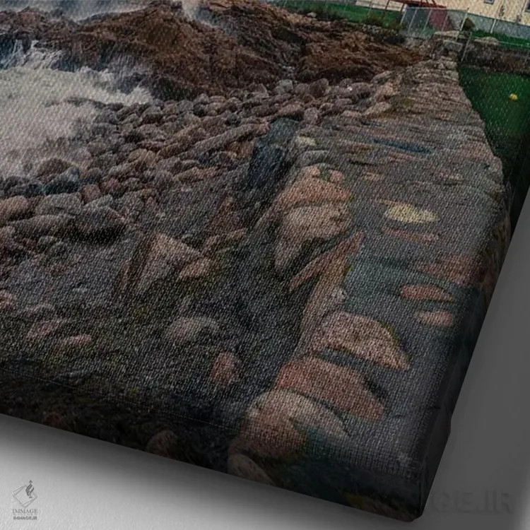 تابلو فانوس دریایی ماساچوست (آمریکا) اثر برنت شاونور - نمای نزدیک بافت بوم