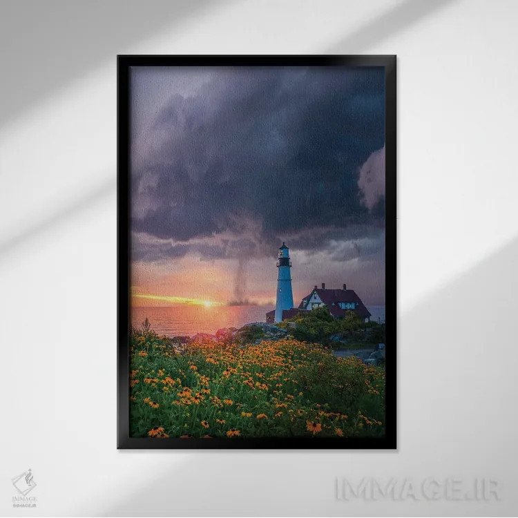 تابلو بهار در مین (آمریکا) اثر برنت شاونور - نمای قابدار مشکی