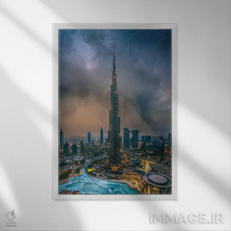 تابلو طوفان شنی دبی اثر برنت شاونور - نمای قابدار سفید