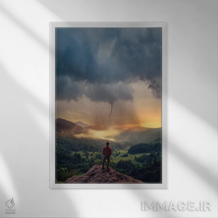 تابلو افکار طوفانی اثر برنت شاونور - نمای قابدار سفید