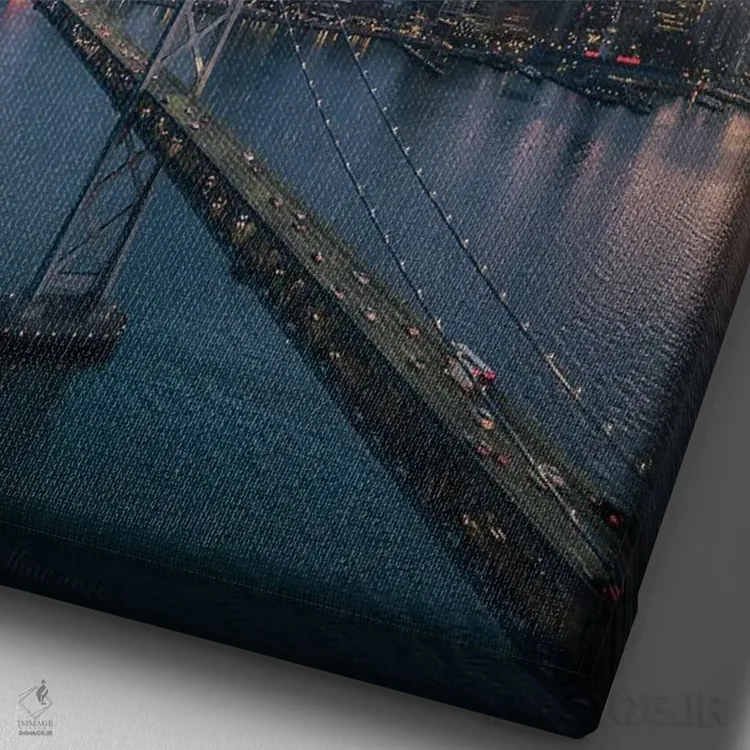 تابلو وحشت در سانفرانسیسکو اثر برنت شاونور - نمای نزدیک بافت بوم