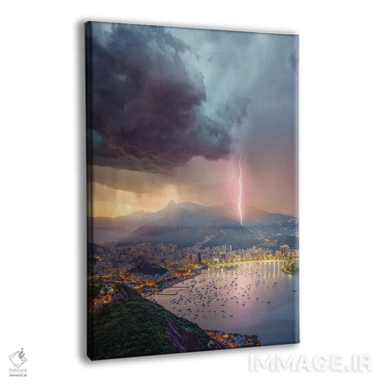 تابلو نورهای صورتی بر فراز ریو اثر برنت شاونور - نمای پرسپکتیو محصول
