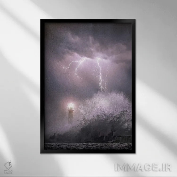 تابلو طوفان بارانی اثر برنت شاونور - نمای قابدار مشکی
