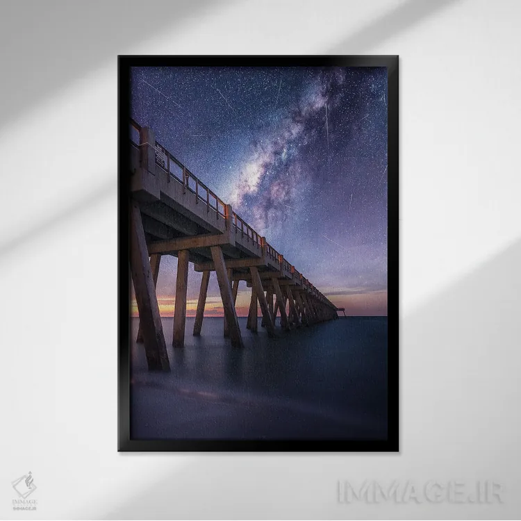 تابلو رویاهای ساحل پنساکولا اثر برنت شاونور - نمای قابدار مشکی