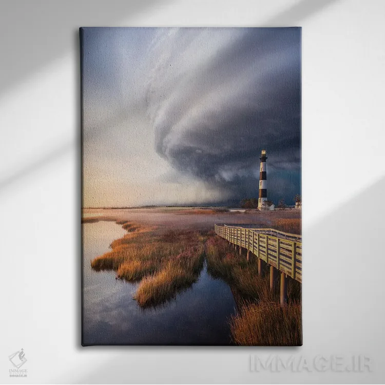 تابلو ابر ابرسلول اوتر بنکس (کارولینای شمالی) اثر برنت شاونور - نمای روبهرو روی دیوار