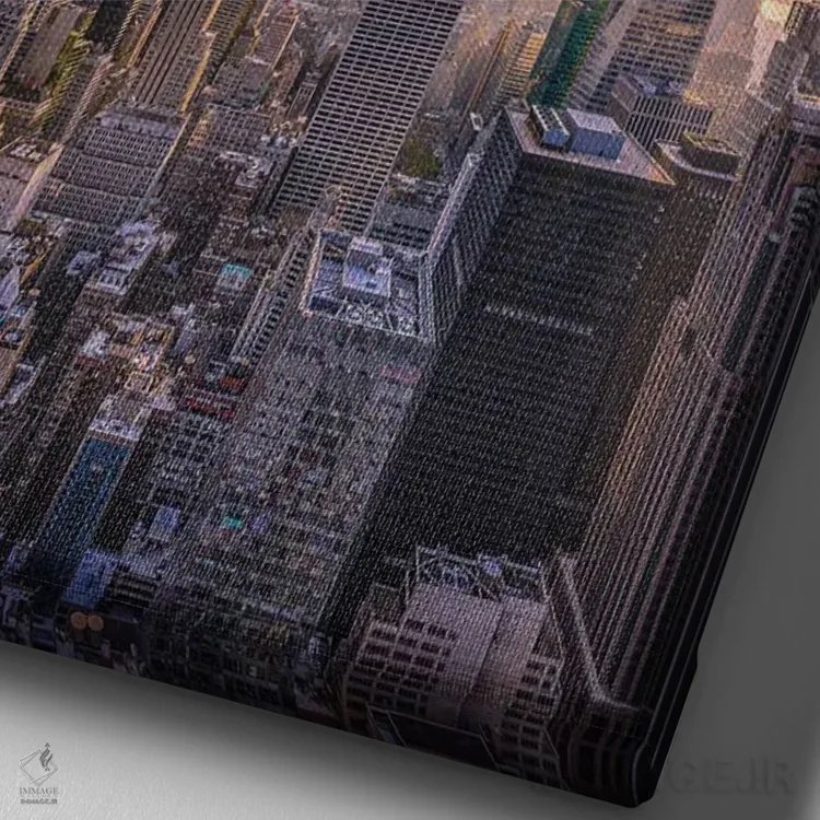 تابلو چرخشهای نیویورک اثر برنت شاونور - نمای نزدیک بافت بوم