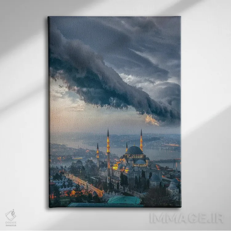 تابلو رعد و برق مسجد استانبول اثر برنت شاونور - نمای روبهرو روی دیوار