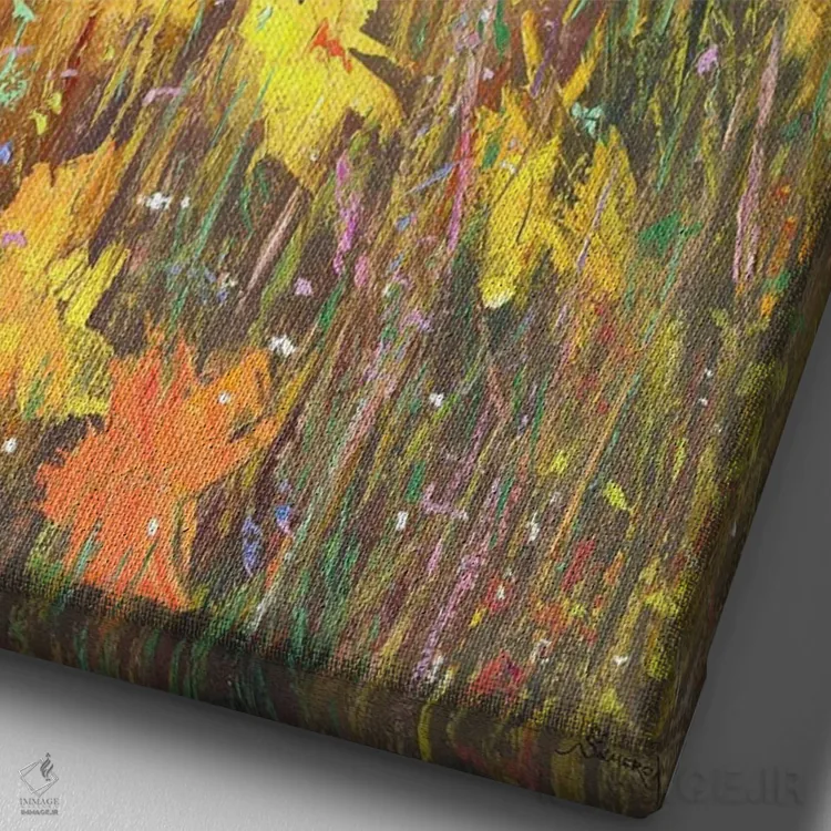 تابلو مزرعهٔ گلها ۸ اثر بنیتو سالمرون - نمای نزدیک بافت بوم