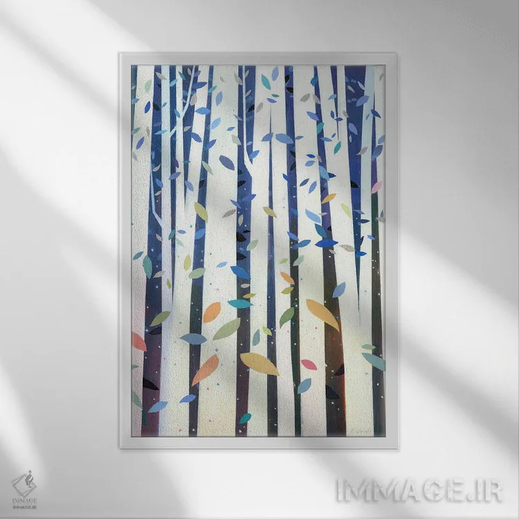 تابلو صنوبرها ۲ اثر بنیتو سالمرون - نمای قابدار سفید