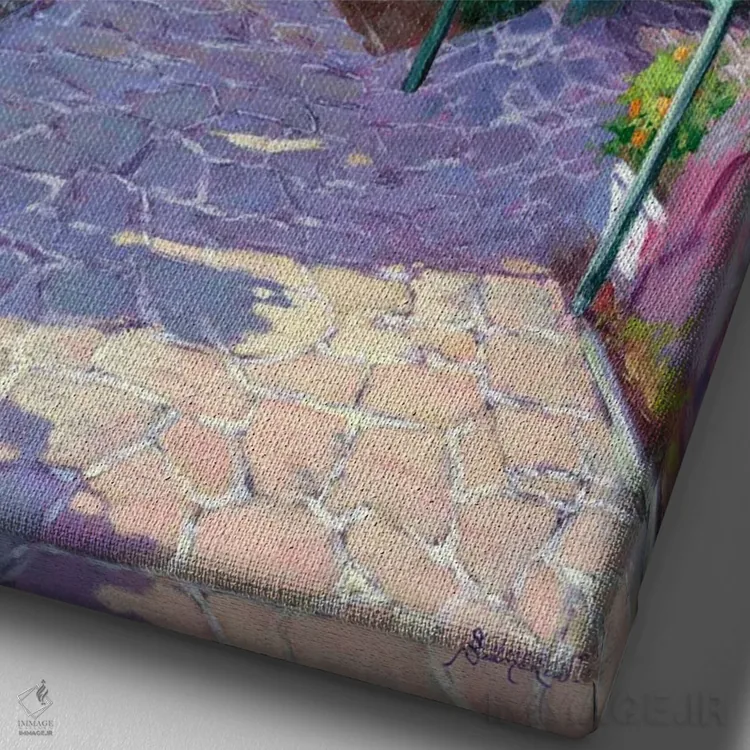 تابلو ماسکا ۱ (روستا در تنریف اسپانیا) اثر بنیتو سالمرون - نمای نزدیک بافت بوم