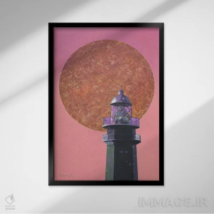 تابلو خورشید ۴ اثر بنیتو سالمرون - نمای قابدار مشکی