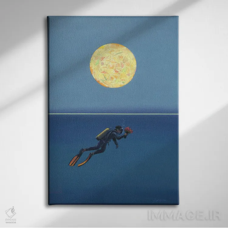 تابلو خورشید ۱۵ اثر بنیتو سالمرون - نمای روبهرو روی دیوار