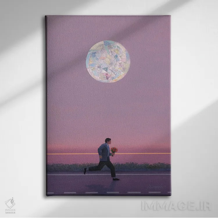 تابلو خورشید ۱۶ اثر بنیتو سالمرون - نمای روبهرو روی دیوار