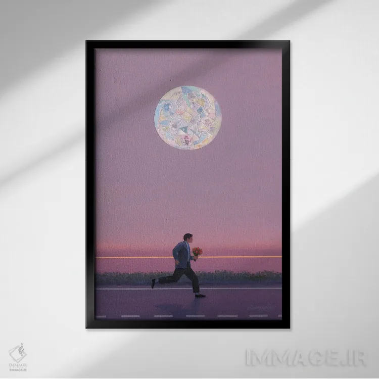 تابلو خورشید ۱۶ اثر بنیتو سالمرون - نمای قابدار مشکی