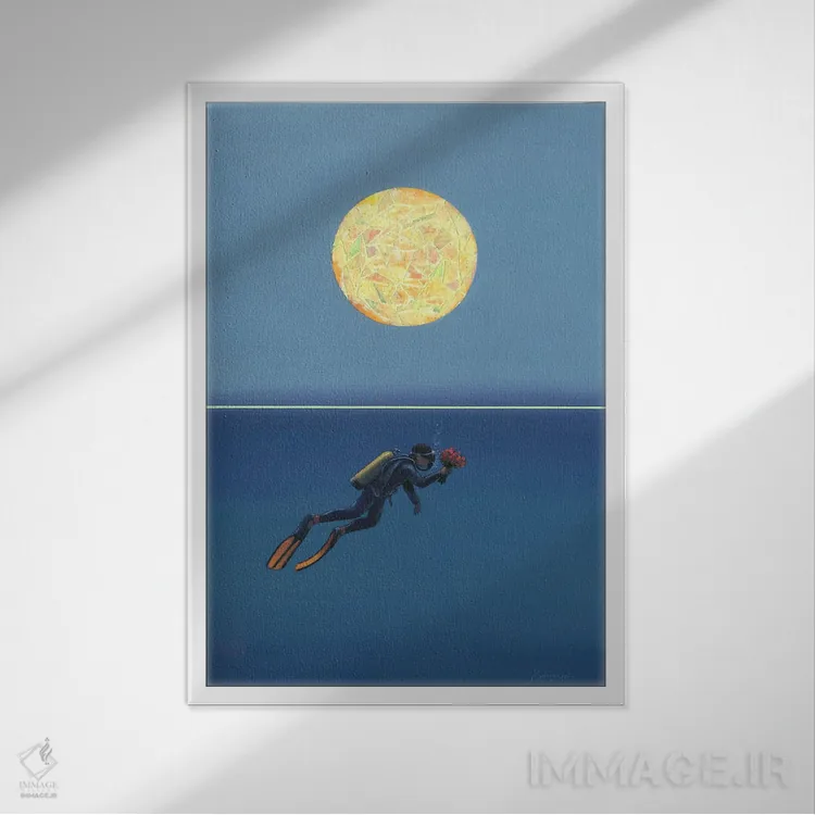 تابلو خورشید ۱۵ اثر بنیتو سالمرون - نمای قابدار سفید