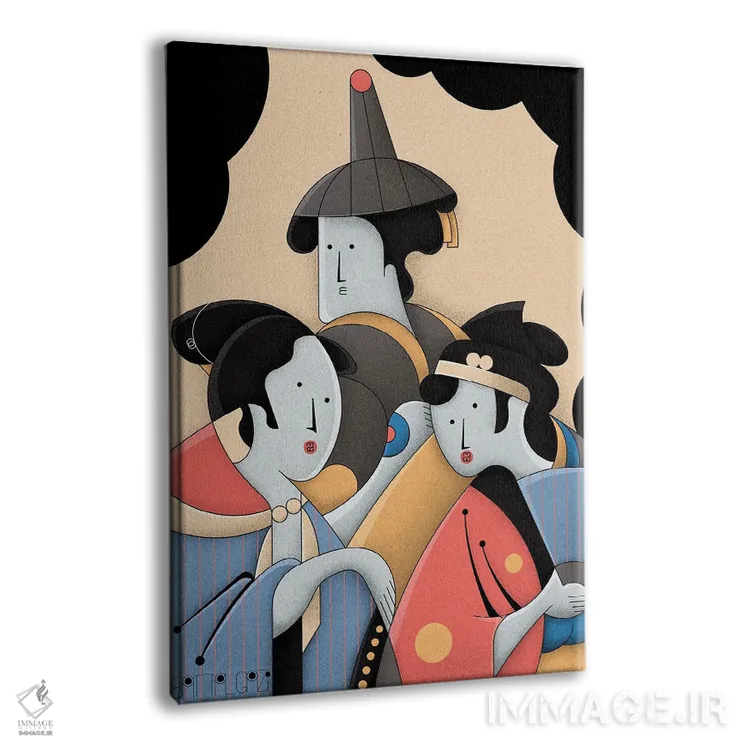 تابلو بانوان ژاپنی اثر جان باتالگازی - نمای پرسپکتیو محصول