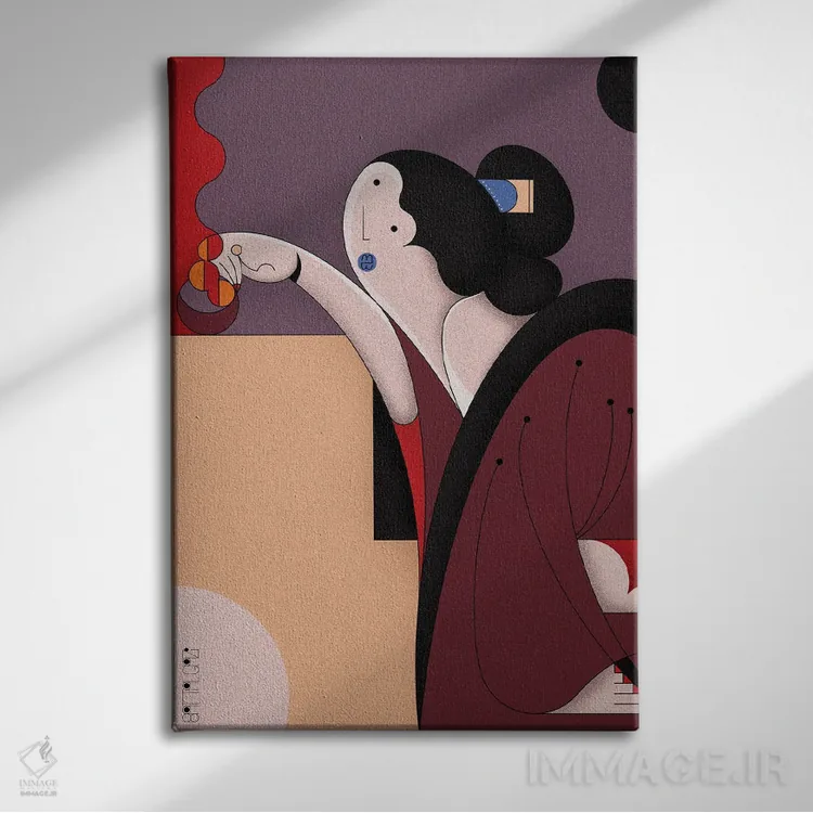 تابلو دختر شمع روشنکننده اثر جان باتالگازی - نمای روبهرو روی دیوار