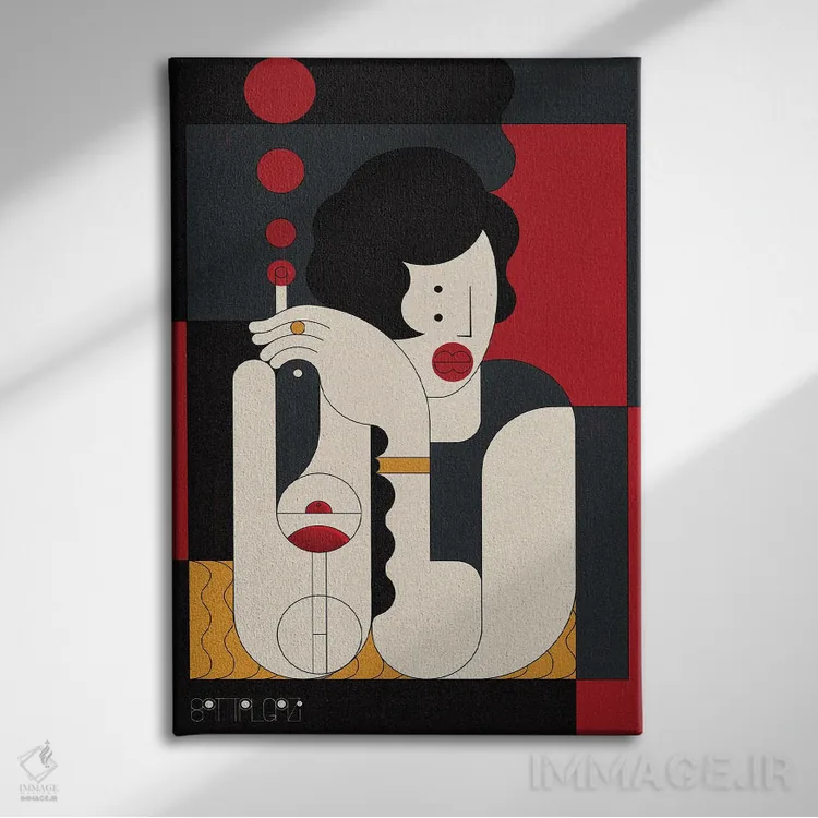 تابلو دختر کوکتل اثر جان باتالگازی - نمای روبهرو روی دیوار