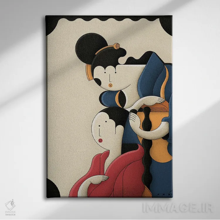 تابلو دختری که موهایش را شانه میزند اثر جان باتالگازی - نمای روبهرو روی دیوار