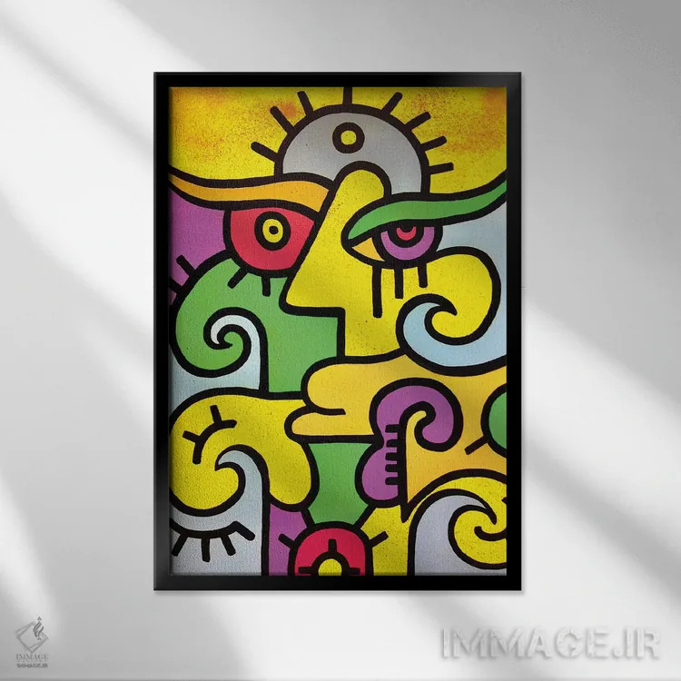 تابلو طلوع خورشید در شانگهای اثر بیلی آرتیست - نمای قابدار مشکی