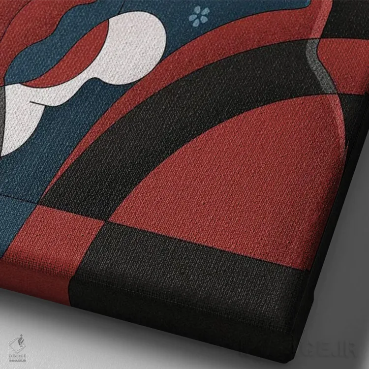 تابلو دختر ادو (ژاپن) اثر جان باتالگازی - نمای نزدیک بافت بوم