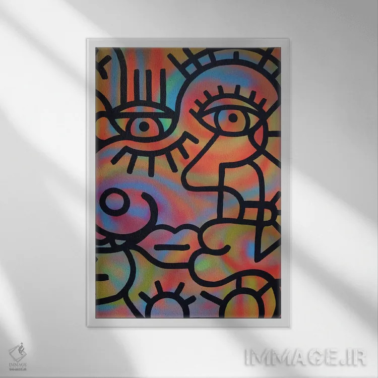 تابلو جان و سالی اثر بیلی آرتیست - نمای قابدار سفید