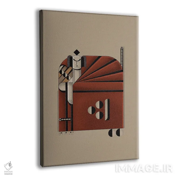 تابلو سامورایی قرمز اثر جان باتالگازی - نمای پرسپکتیو محصول