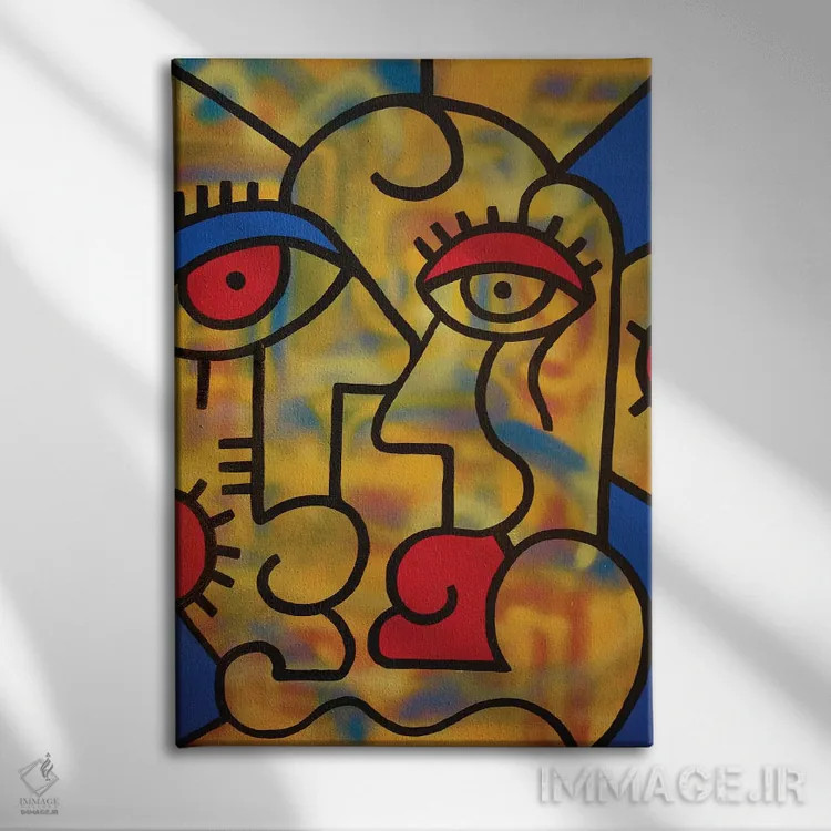 تابلو زوج روانگردان (سبک هنری) اثر بیلی آرتیست - نمای روبهرو روی دیوار