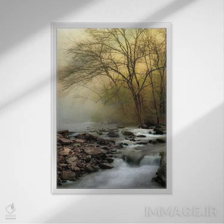 تابلو یک صبح بهاری اثر دی. برت - نمای قابدار سفید