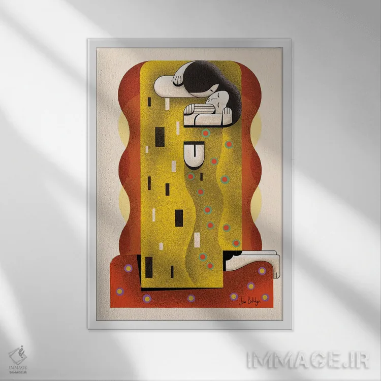 تابلو بوسهٔ بعدی اثر جان باتالگازی - نمای قابدار سفید