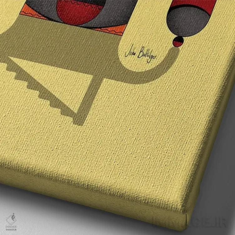 تابلو مرد پیانیست اثر جان باتالگازی - نمای نزدیک بافت بوم