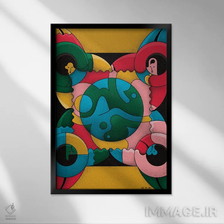 تابلو با هم اثر جان باتالگازی - نمای قابدار مشکی