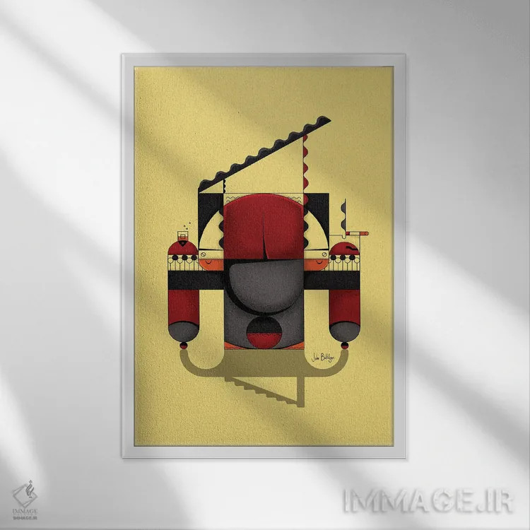 تابلو مرد پیانیست اثر جان باتالگازی - نمای قابدار سفید