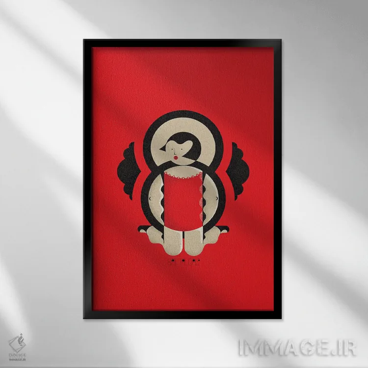 تابلو فلاپر (دختر دههٔ ۲۰ میلادی) اثر جان باتالگازی - نمای قابدار مشکی