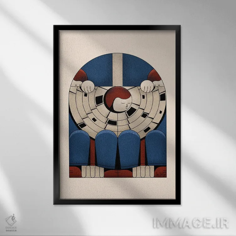 تابلو رفت و آمد (روزمره) اثر جان باتالگازی - نمای قابدار مشکی