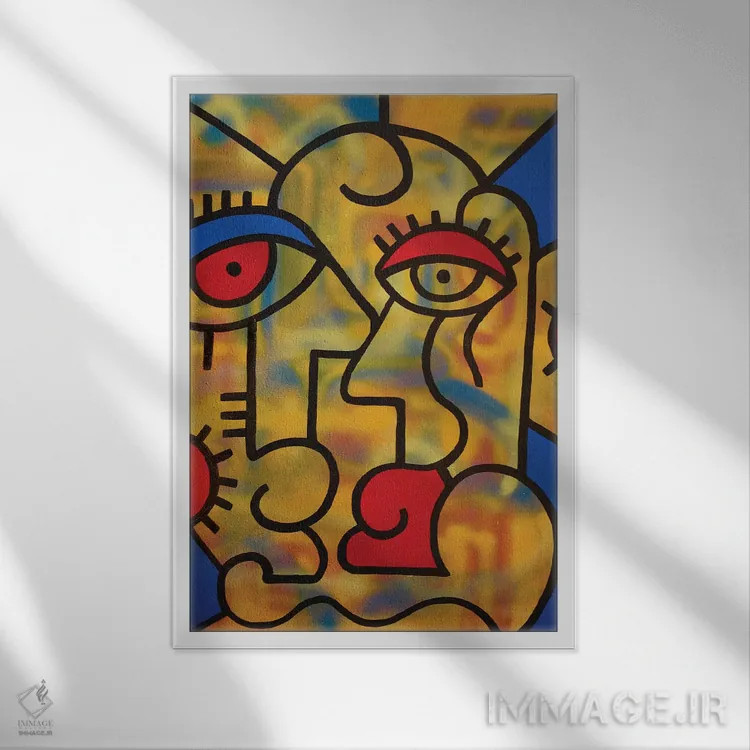 تابلو زوج روانگردان (سبک هنری) اثر بیلی آرتیست - نمای قابدار سفید