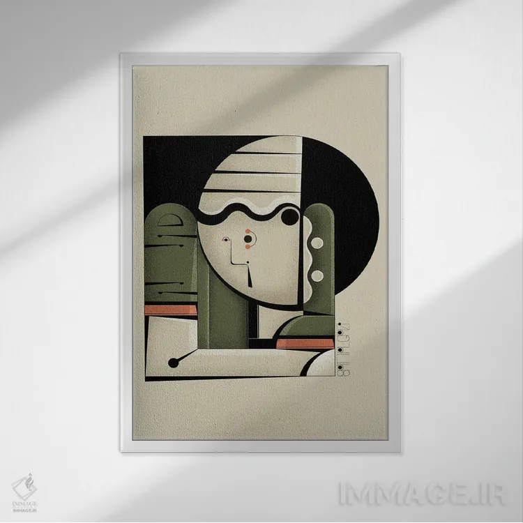 تابلو اوکییویه سبز (نقاشی ژاپنی) اثر جان باتالگازی - نمای قابدار سفید