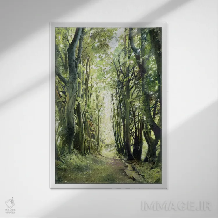 تابلو سرازیر شدن اثر برحذر از خلأ (نام آرتیست/استودیو) - نمای قابدار سفید