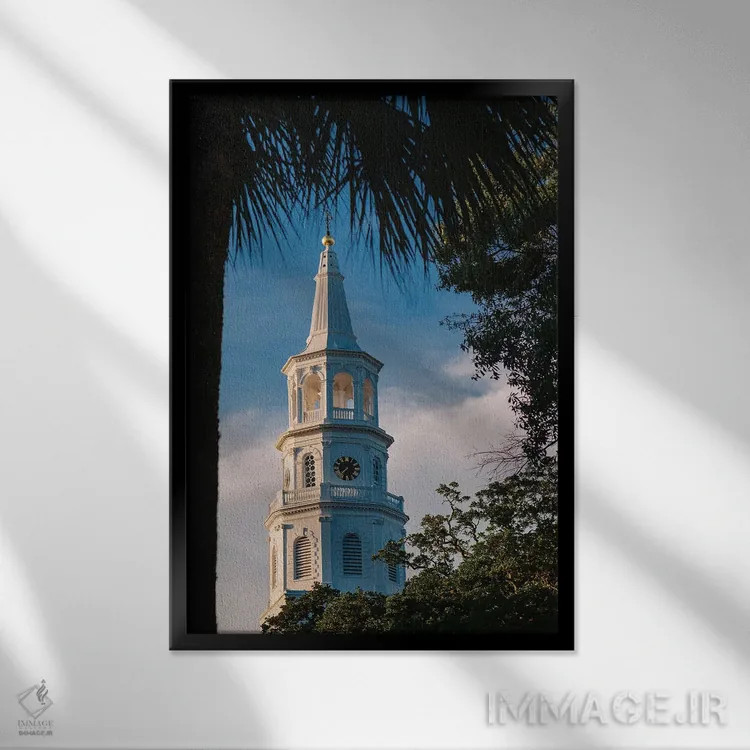 تابلو برج ناقوس چارلستون VII اثر بثانی یانگ - نمای قابدار مشکی