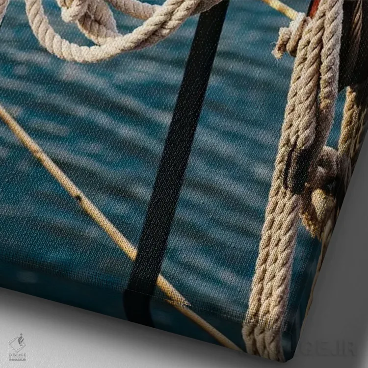 تابلو قایق بادبانی چارلستون II اثر بثانی یانگ - نمای نزدیک بافت بوم