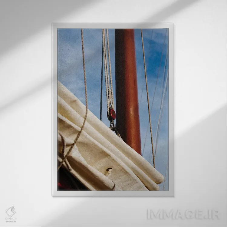 تابلو قایق بادبانی چارلستون III اثر بثانی یانگ - نمای قابدار سفید